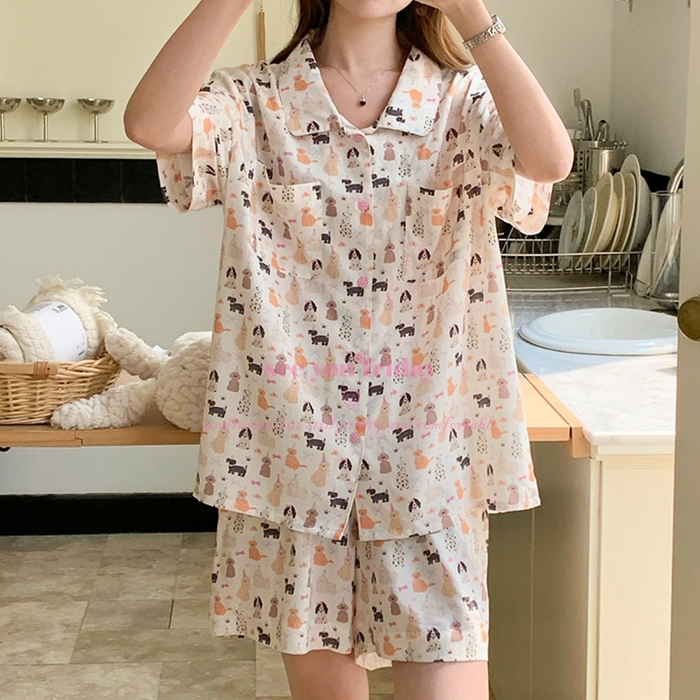 91家纺网 家纺一手货源 找家纺 （总）妍景家居生活馆 2025新款韩系满印狗狗家族套装