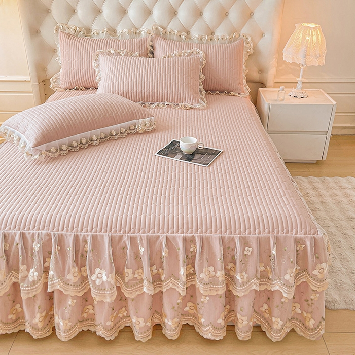 91家纺网 家纺一手货源 找家纺 （总）予梦家纺 2025新款夹棉床裙单床裙单品床裙单件床裙-晨曦