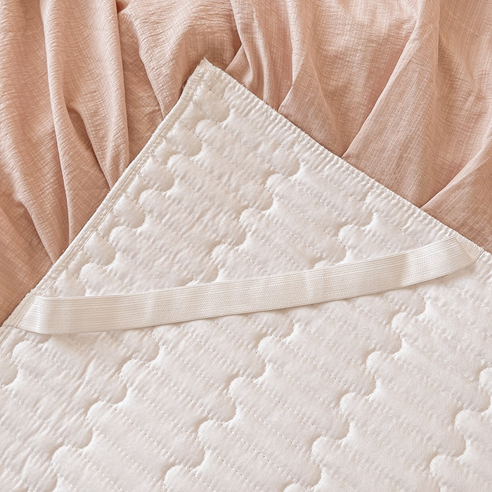 91家纺网 家纺一手货源 找家纺 予梦家纺 2025新款夹棉床裙单床裙单品床裙单件床裙-晨曦 晨曦-豆沙