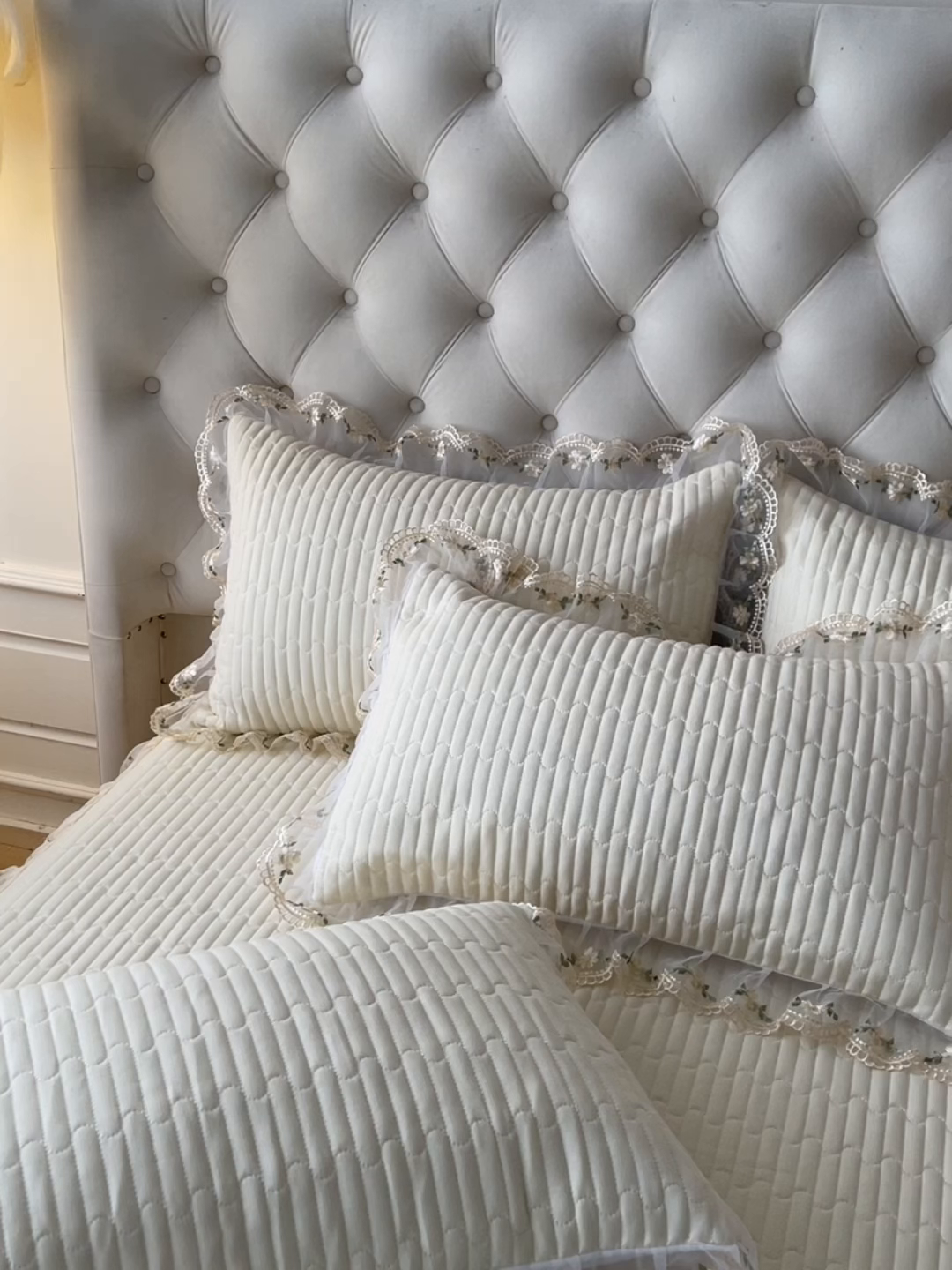 91家纺网 家纺一手货源 找家纺 予梦家纺 2025新款夹棉床裙单床裙单品床裙单件床裙-晨曦 晨曦-奶油黄