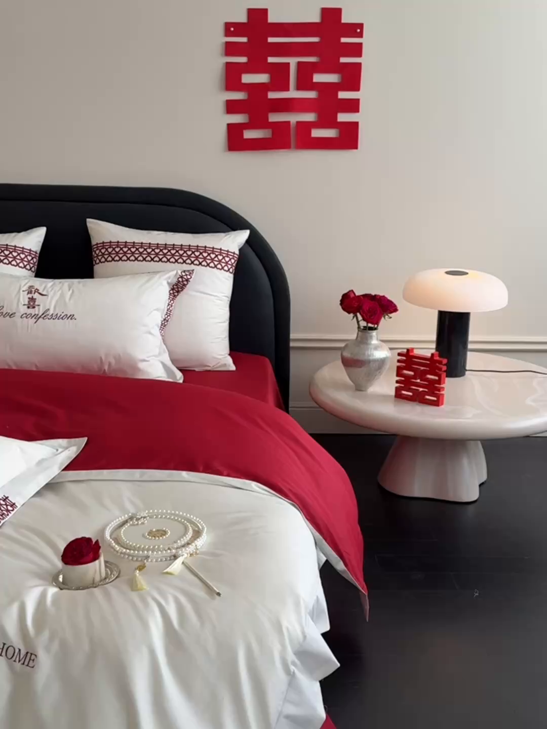 91家纺网 家纺一手货源 找家纺 （总）江涞 2025新款长绒棉纯棉镂空刺绣四件套-欢喜