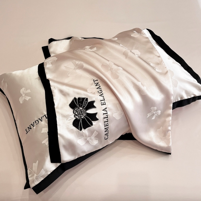 91家纺网 家纺一手货源 找家纺 金牛座家纺 2025新款贡缎提花磨毛亲肤棉刺绣四件套-蝴蝶结 蝴蝶结-浅粉