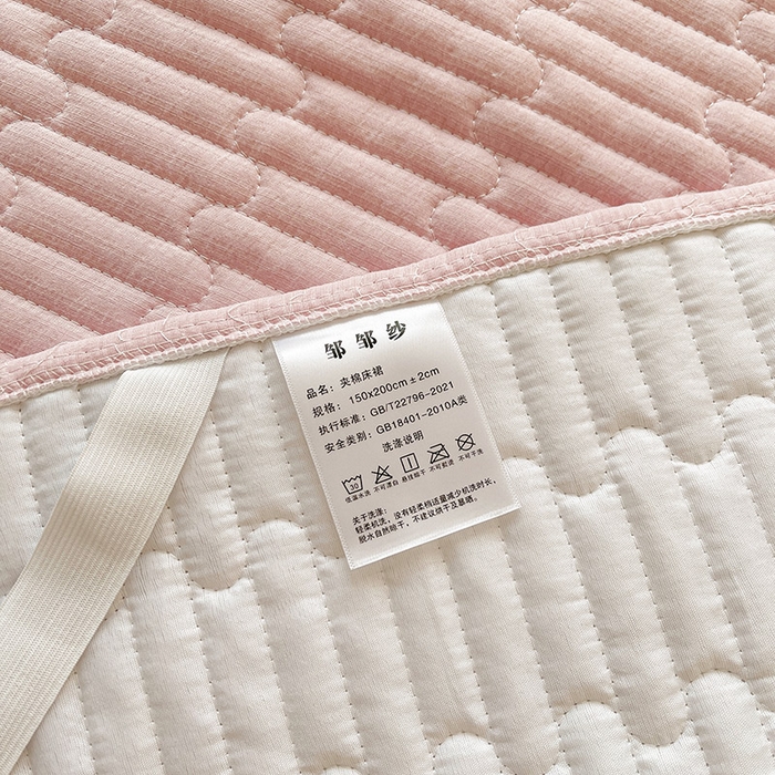 91家纺网 家纺一手货源 找家纺 予梦家纺 2025新款夹棉床裙单床裙单品床裙单件床裙-晨曦 晨曦-樱花粉