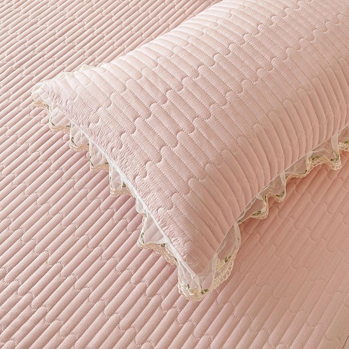 91家纺网 家纺一手货源 找家纺 予梦家纺 2025新款夹棉床裙单床裙单品床裙单件床裙-晨曦 晨曦-樱花粉