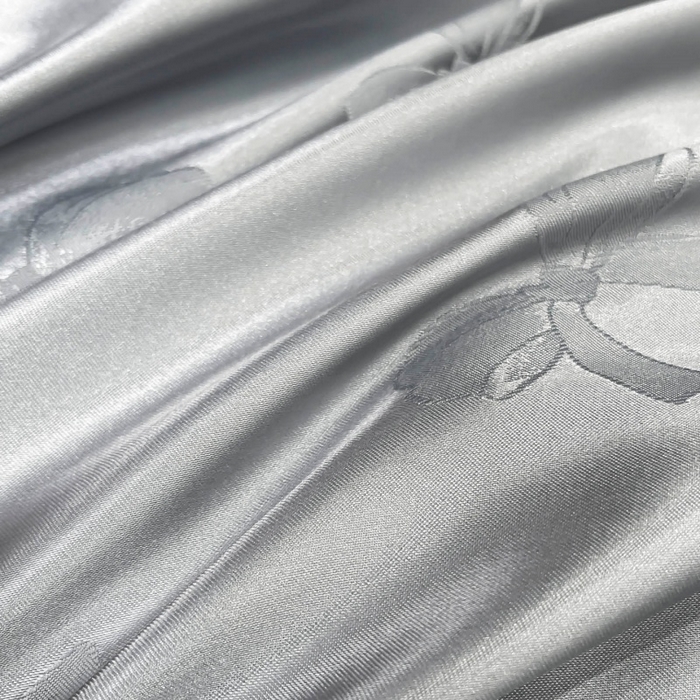 91家纺网 家纺一手货源 找家纺 金牛座家纺 2025新款贡缎提花磨毛亲肤棉刺绣四件套-蝴蝶结 蝴蝶结-浅灰