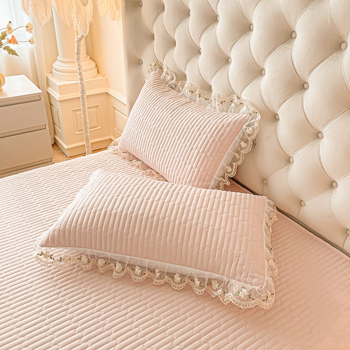 91家纺网 家纺一手货源 找家纺 予梦家纺 2025新款夹棉床裙单床裙单品床裙单件床裙-晨曦 晨曦-玉色