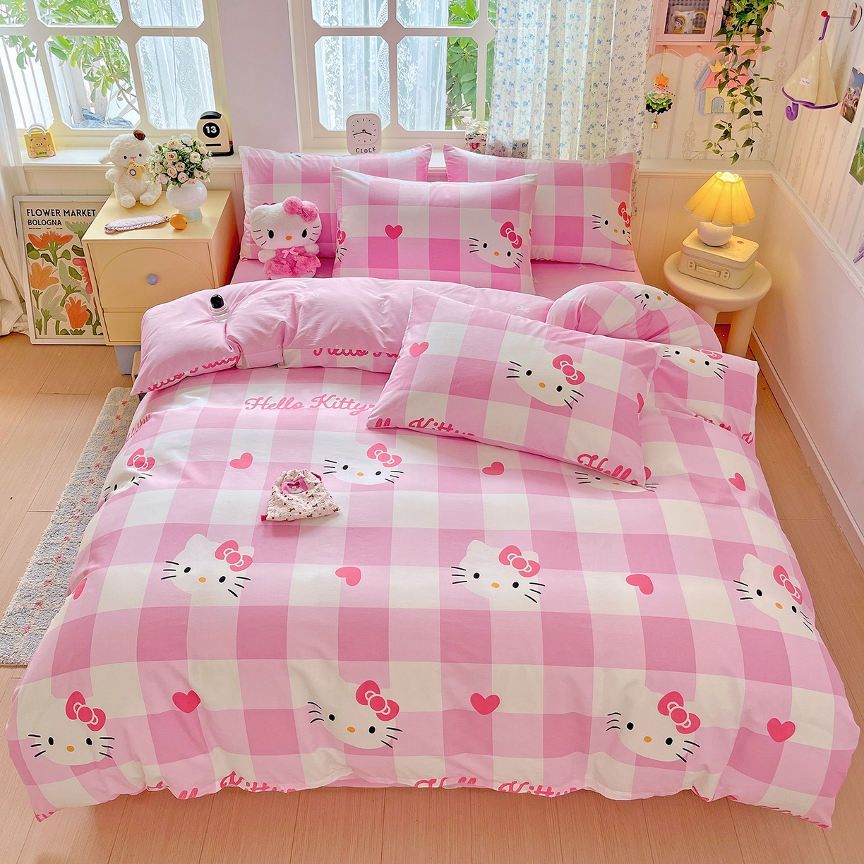 91家纺网 家纺一手货源 找家纺 总朵希曼 2025新款全棉三丽鸥卡通印花系列四件套