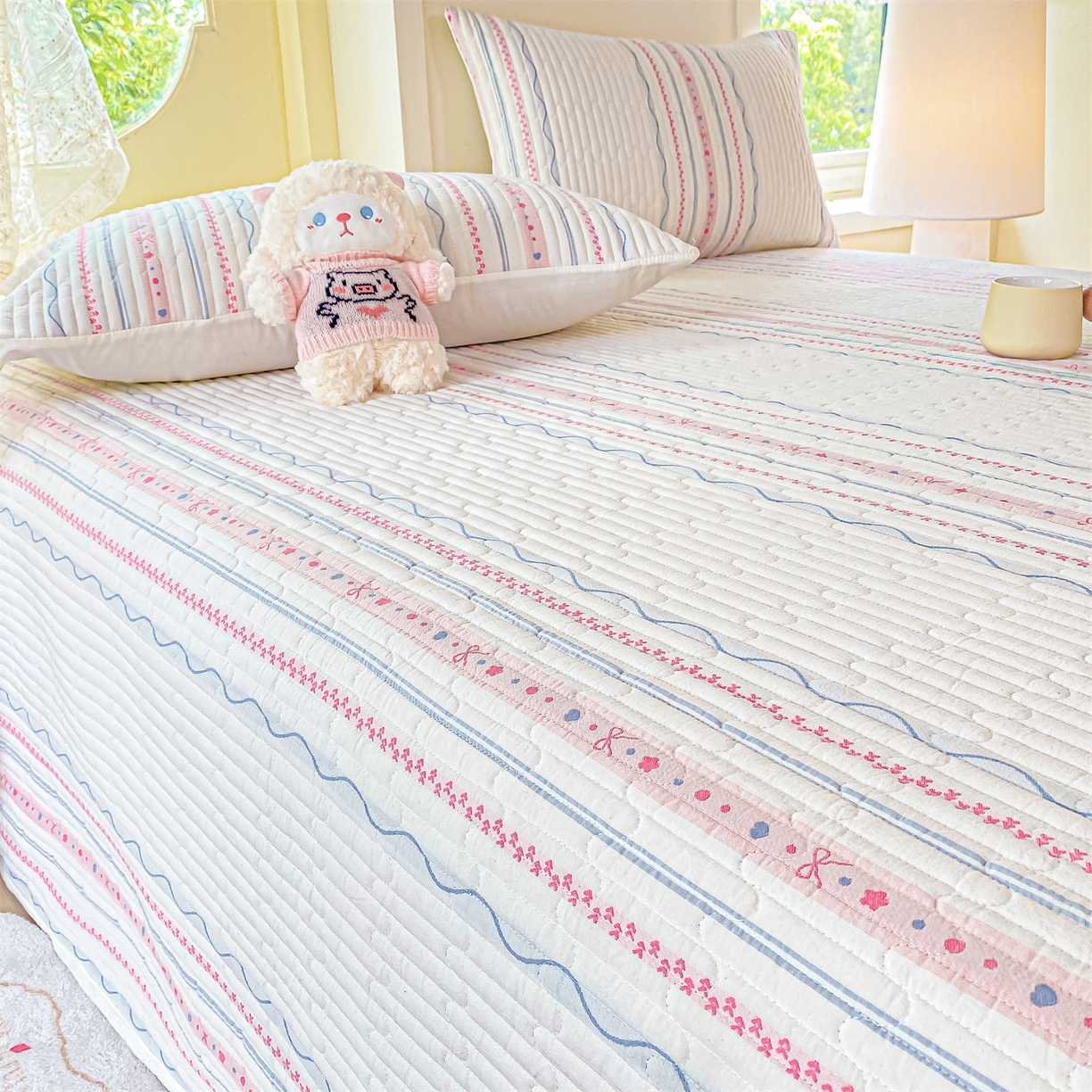 91家纺网 家纺一手货源 找家纺 （总）灰鲸 2025新款全棉色织提花床盖系列