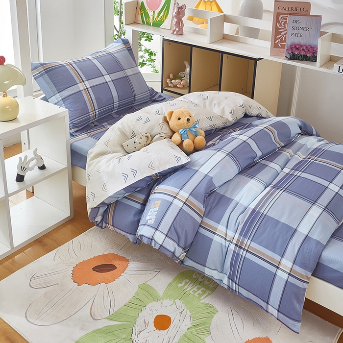 91家纺网 家纺一手货源 找家纺 （总）安逸家纺 2024新款全棉学生三件套纯棉学生宿舍三件套