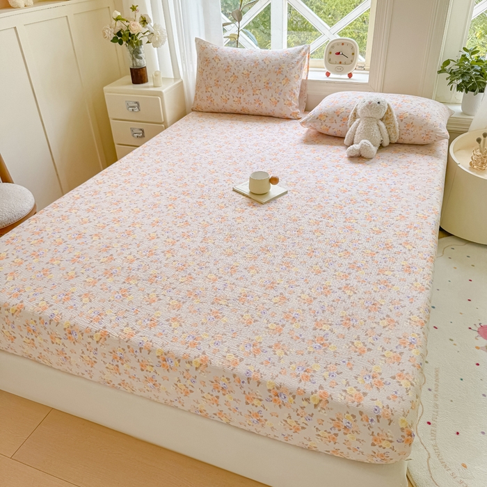 91家纺网 家纺一手货源 找家纺 （总）丝芙妮家居（原乐视家纺） 2026新款A类皱皱纱亲肤木棉床笠-系列二