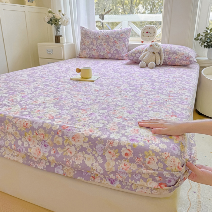 91家纺网 家纺一手货源 找家纺 （总）丝芙妮家居（原乐视家纺） 2026新款A类皱皱纱亲肤木棉床笠-系列二