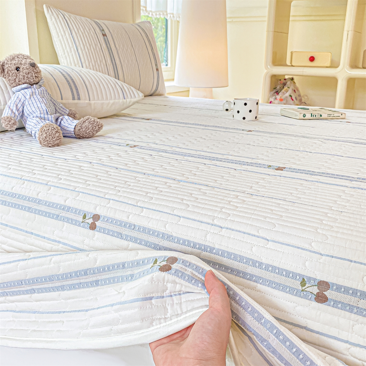 91家纺网 家纺一手货源 找家纺 （总）灰鲸 2025新款全棉色织提花床盖系列