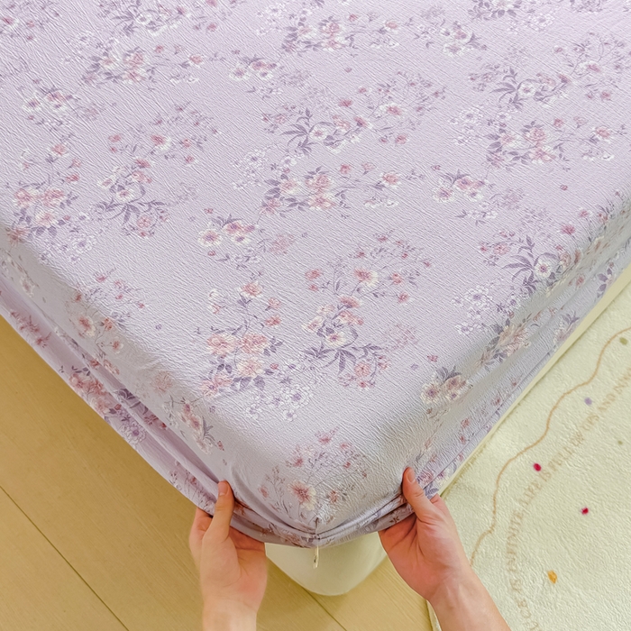 91家纺网 家纺一手货源 找家纺 丝芙妮家居（原乐视家纺） 2026新款A类皱皱纱亲肤木棉床笠-系列二 蝶香