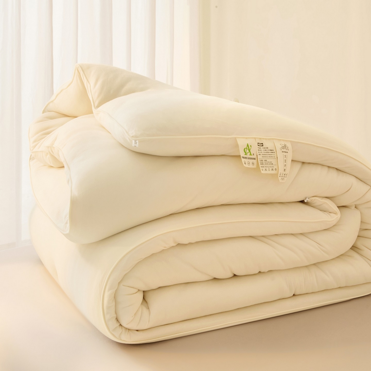91家纺网 家纺一手货源 找家纺 玉相逢 2025新款针织棉大豆被冬被加厚春秋被被子被芯  10%大豆纤维 （包质检） 米白