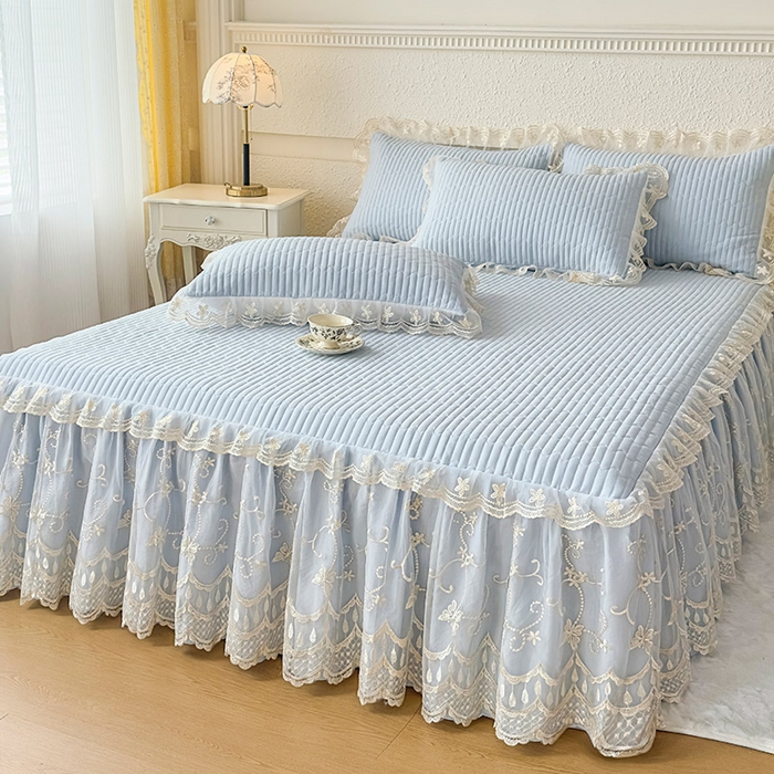 91家纺网 家纺一手货源 找家纺 （总）予梦家纺 2025新款夹棉床裙单床裙单品床裙单件床裙-花影