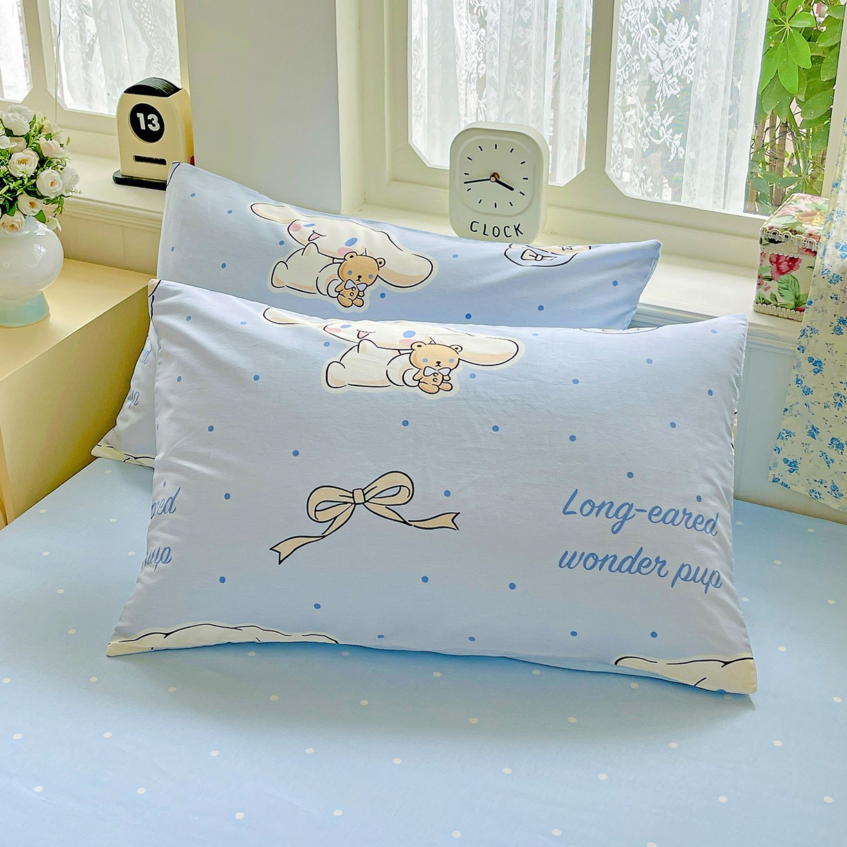 91家纺网 家纺一手货源 找家纺 朵希曼 2025新款全棉三丽鸥卡通印花系列四件套 点点玉桂狗