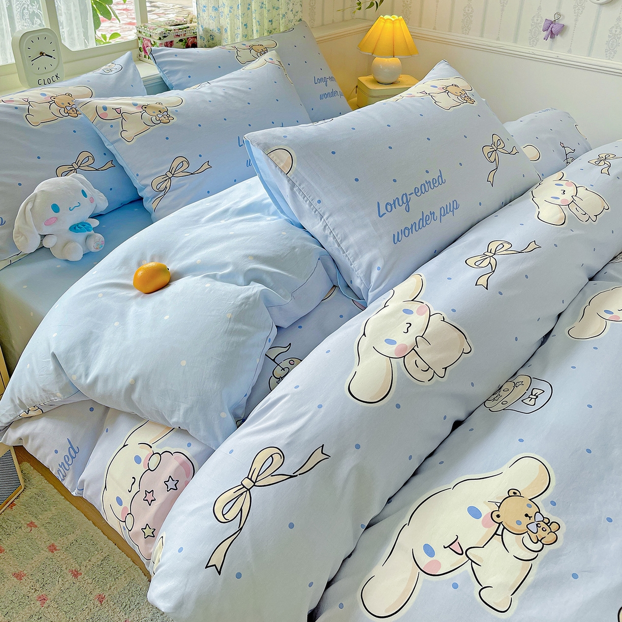 91家纺网 家纺一手货源 找家纺 朵希曼 2025新款全棉三丽鸥卡通印花系列四件套 点点玉桂狗