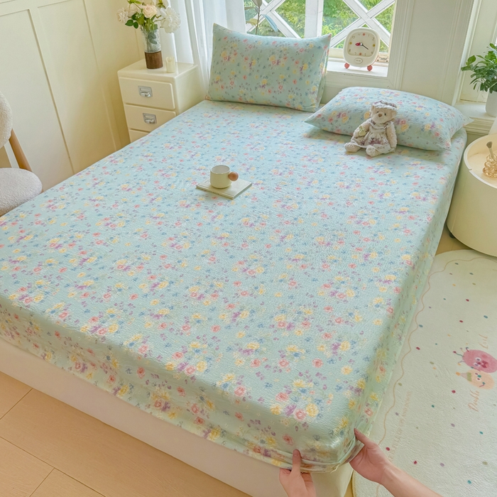 91家纺网 家纺一手货源 找家纺 丝芙妮家居（原乐视家纺） 2026新款A类皱皱纱亲肤木棉床笠-系列二 莫奈花园