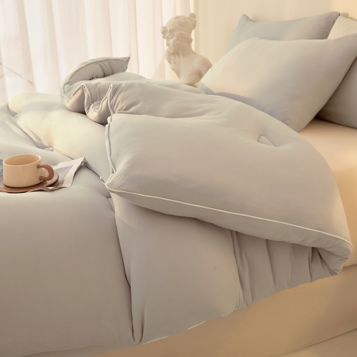 91家纺网 家纺一手货源 找家纺 玉相逢 2025新款针织棉大豆被冬被加厚春秋被被子被芯  10%大豆纤维 （包质检） 青空灰