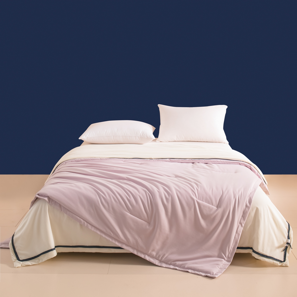 91家纺网 家纺一手货源 找家纺 龙图家纺 2025新款亚朵冬被星球深睡被PRO可机洗抗菌控温被双层子母被双胎被春秋被冬被 雾凇粉