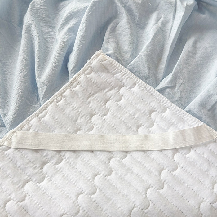 91家纺网 家纺一手货源 找家纺 予梦家纺 2025新款夹棉床裙单床裙单品床裙单件床裙-花影 花影-浅蓝