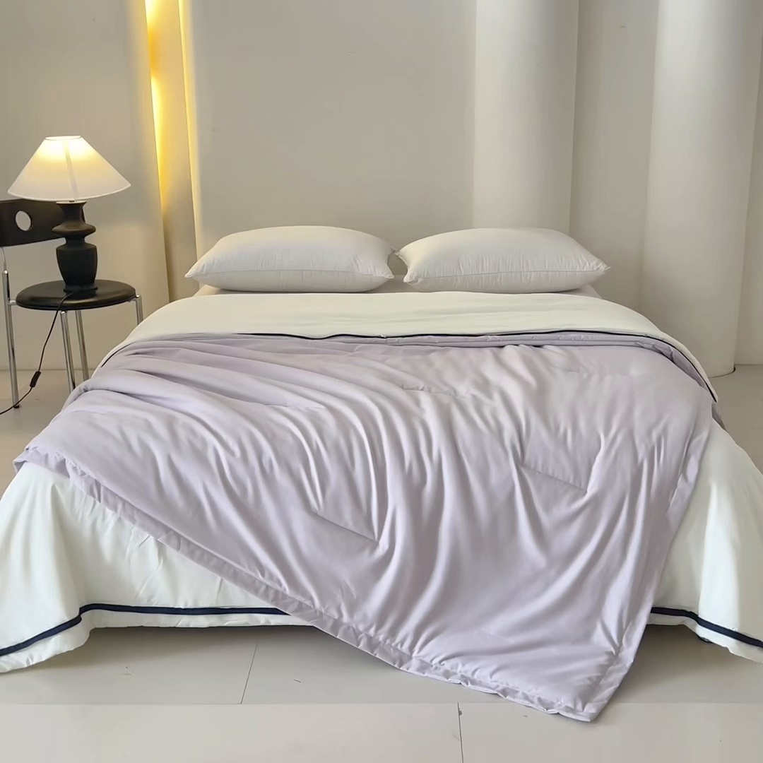 91家纺网 家纺一手货源 找家纺 龙图家纺 2025新款亚朵冬被星球深睡被PRO可机洗抗菌控温被双层子母被双胎被春秋被冬被 雾凇粉