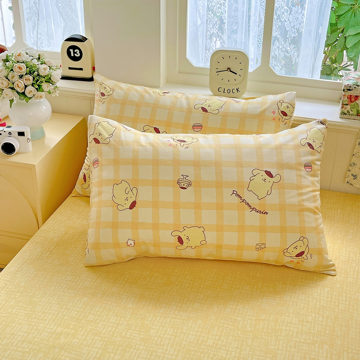 91家纺网 家纺一手货源 找家纺 朵希曼 2025新款全棉三丽鸥卡通印花系列四件套 焦糖布丁狗