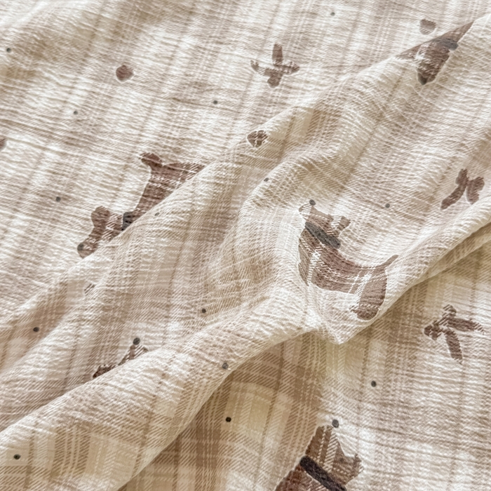 91家纺网 家纺一手货源 找家纺 丝芙妮家居（原乐视家纺） 2026新款A类皱皱纱亲肤木棉床笠-系列二 雪纳瑞