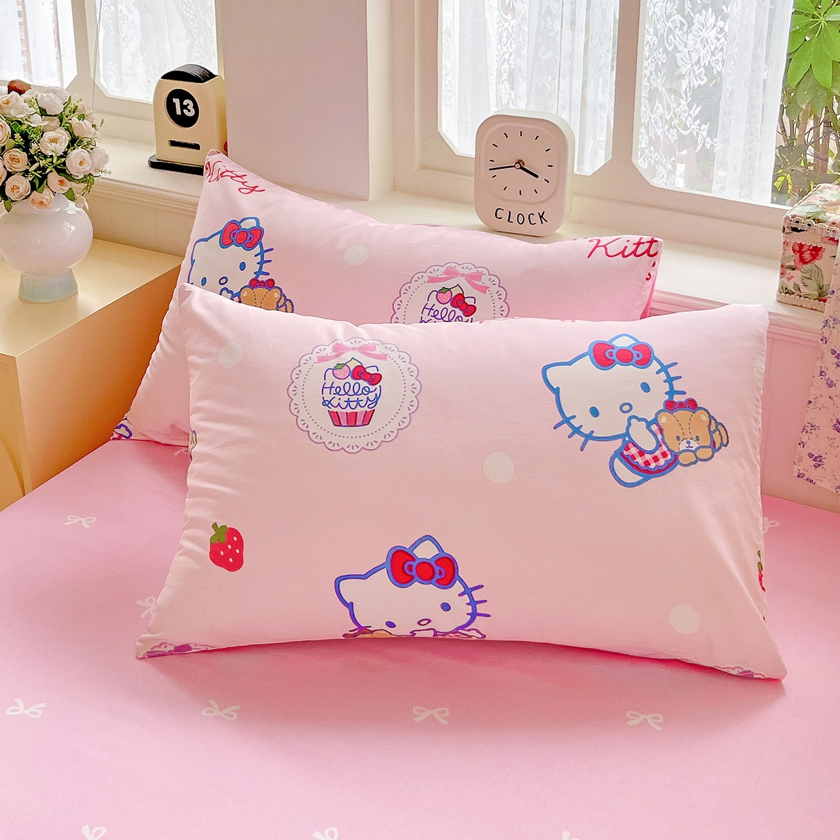 91家纺网 家纺一手货源 找家纺 朵希曼 2025新款全棉三丽鸥卡通印花系列四件套 凯蒂和熊