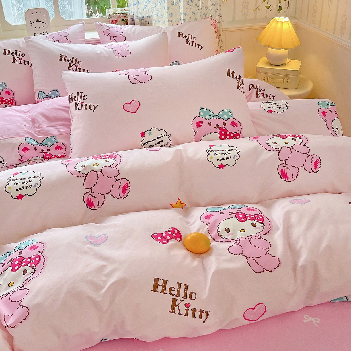 91家纺网 家纺一手货源 找家纺 朵希曼 2025新款全棉三丽鸥卡通印花系列四件套 萌宝 Baby凯蒂