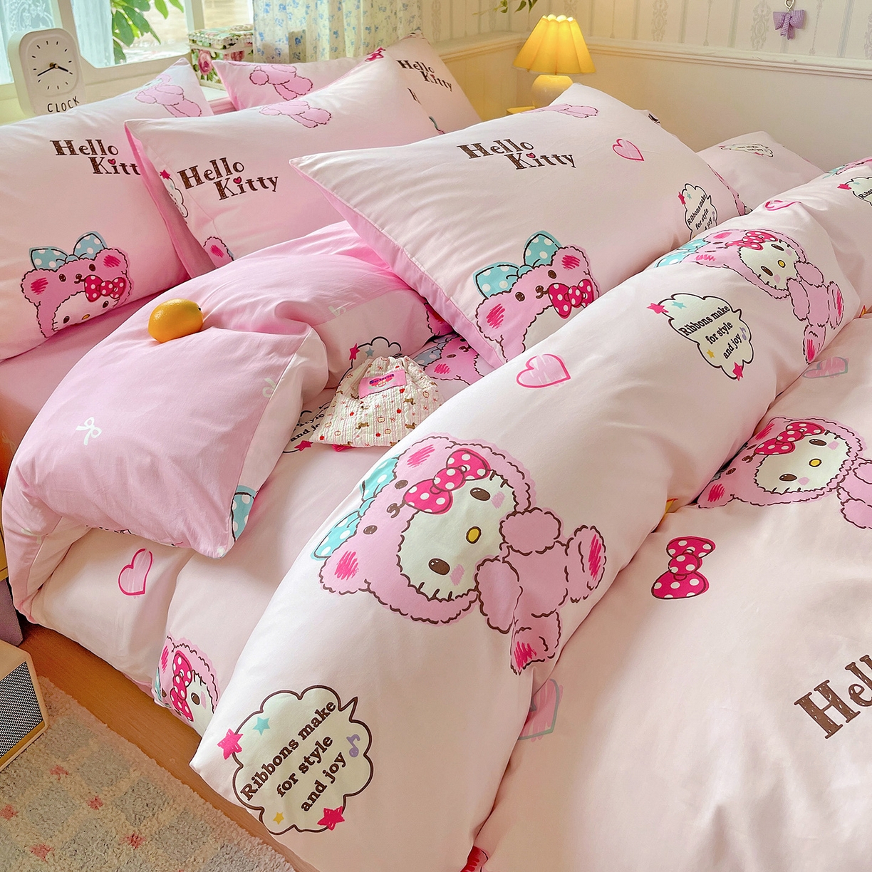 91家纺网 家纺一手货源 找家纺 朵希曼 2025新款全棉三丽鸥卡通印花系列四件套 萌宝 Baby凯蒂