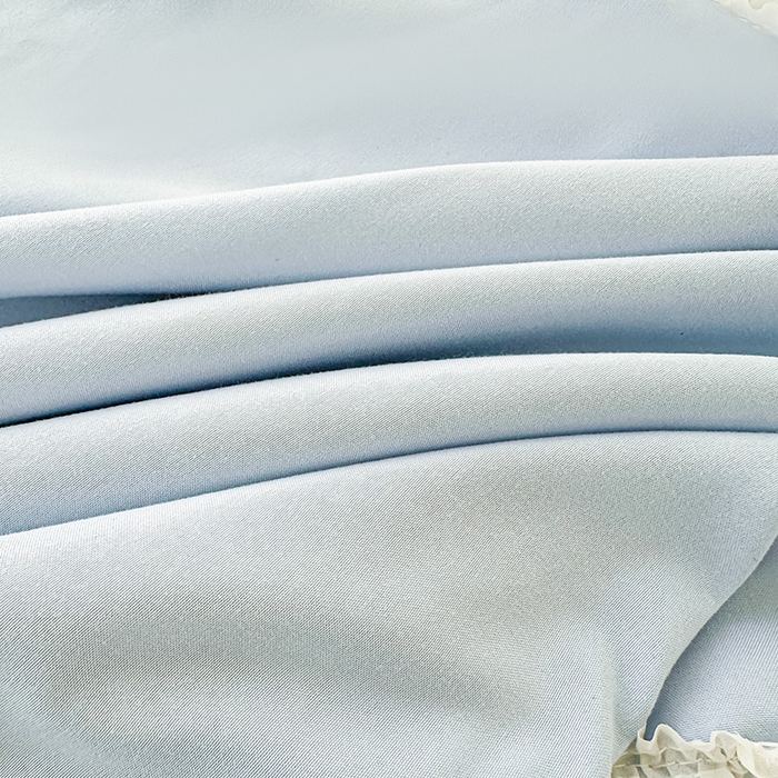 91家纺网 家纺一手货源 找家纺 鼎丰家纺 2025新款立体花朵蕾丝雪纺花边四件套-绮梦系列 绮梦-浅蓝