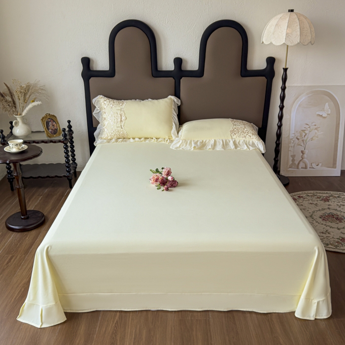 91家纺网 家纺一手货源 找家纺 （总）鼎丰家纺 2025新款蕾丝刺绣雪纺花边四件套