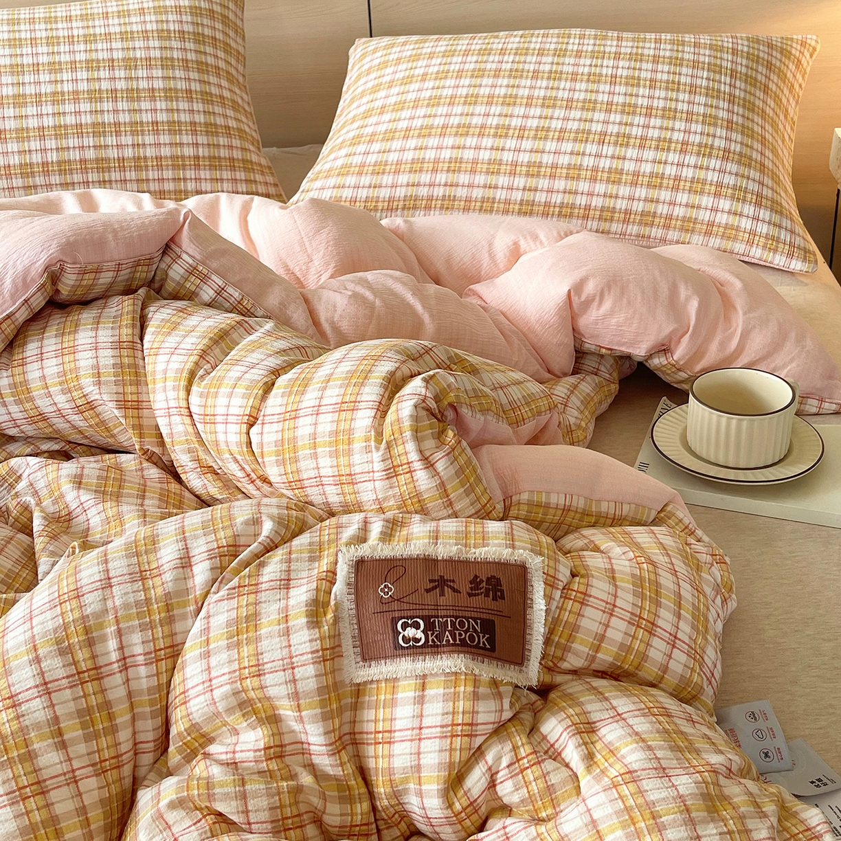 91家纺网 家纺一手货源 找家纺 （总）宝士康家纺 2025新款10A抗菌云木棉格子春秋被/冬被/被芯/跨境外贸