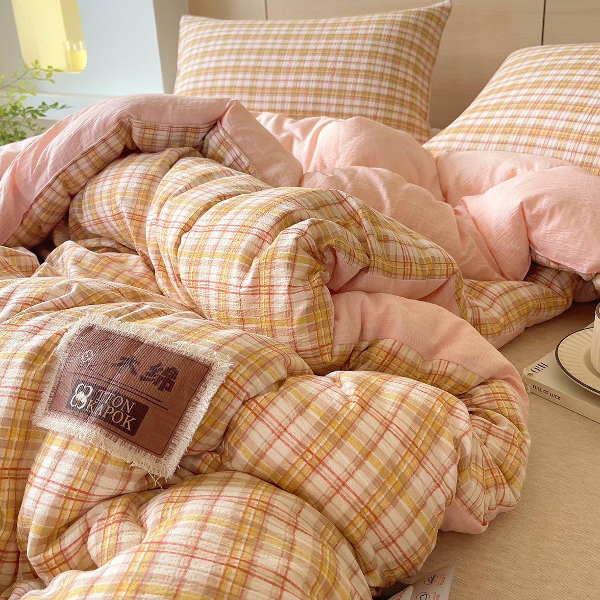 91家纺网 家纺一手货源 找家纺 （总）宝士康家纺 2025新款10A抗菌云木棉格子春秋被/冬被/被芯/跨境外贸