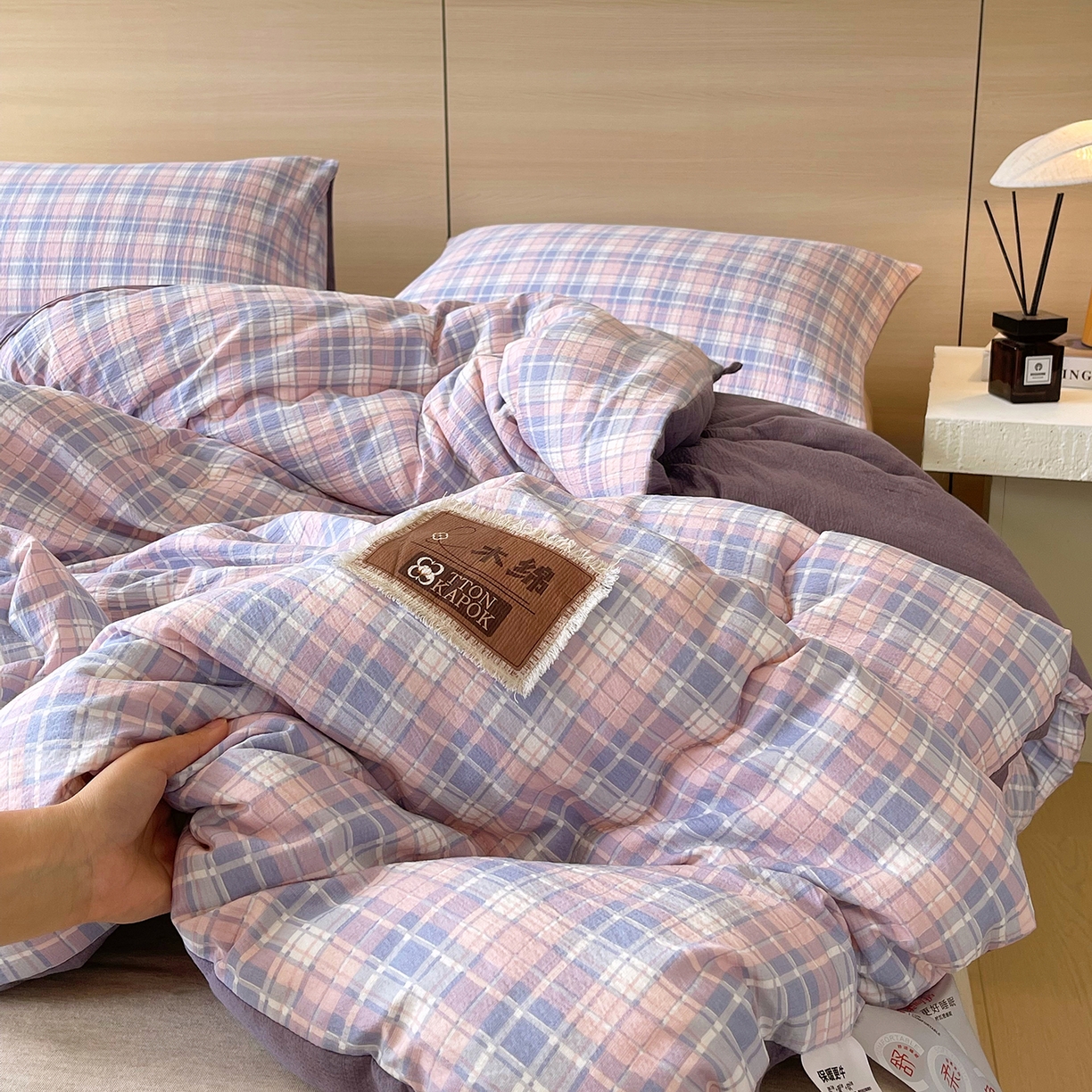 91家纺网 家纺一手货源 找家纺 （总）宝士康家纺 2025新款10A抗菌云木棉格子春秋被/冬被/被芯/跨境外贸