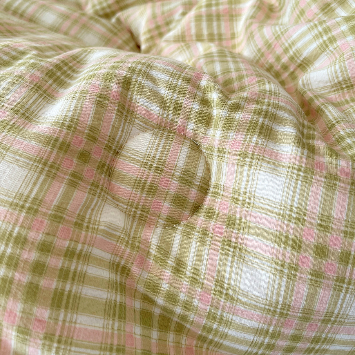 91家纺网 家纺一手货源 找家纺 宝士康家纺 2025新款10A抗菌云木棉格子春秋被/冬被/被芯/跨境外贸 绿粉格