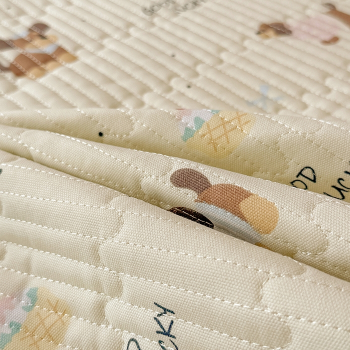 91家纺网 家纺一手货源 找家纺 大元 2025新款A类数码印花朴棉夹棉床盖老粗布床盖双面可用学生单床盖 床盖单件 汪汪派