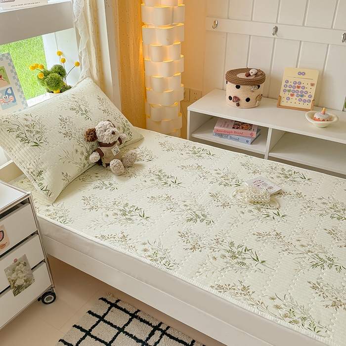 91家纺网 家纺一手货源 找家纺 大元 2025新款A类数码印花朴棉夹棉床盖老粗布床盖双面可用学生单床盖 床盖单件 丰收