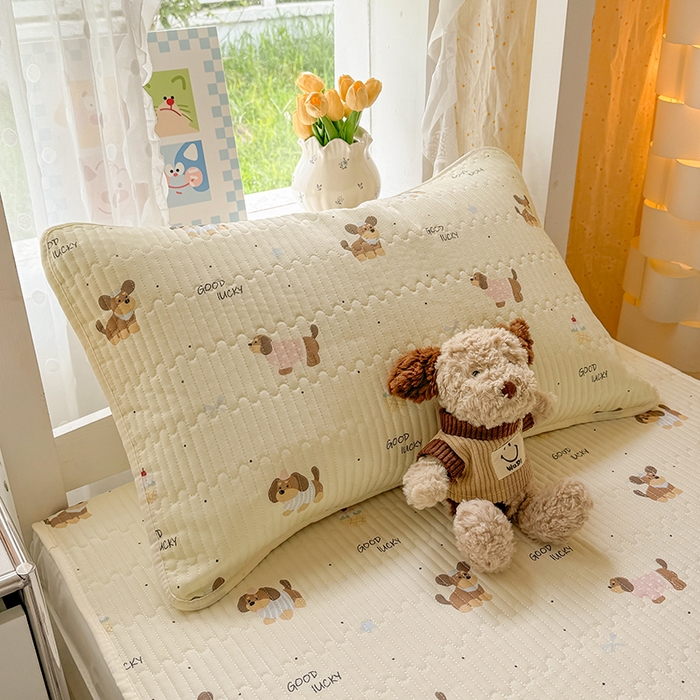 91家纺网 家纺一手货源 找家纺 大元 2025新款A类数码印花朴棉夹棉床盖老粗布床盖双面可用学生单床盖 床盖单件 汪汪派