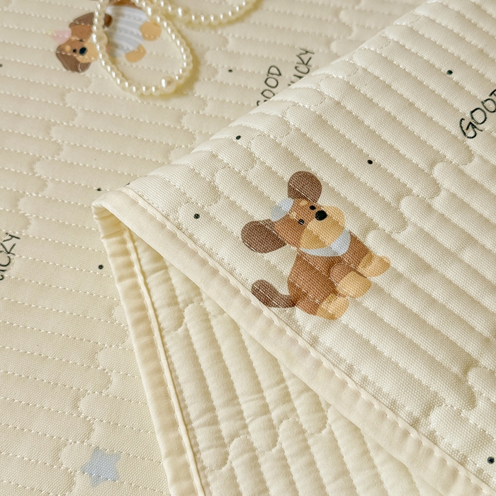 91家纺网 家纺一手货源 找家纺 大元 2025新款A类数码印花朴棉夹棉床盖老粗布床盖双面可用学生单床盖 床盖单件 汪汪派