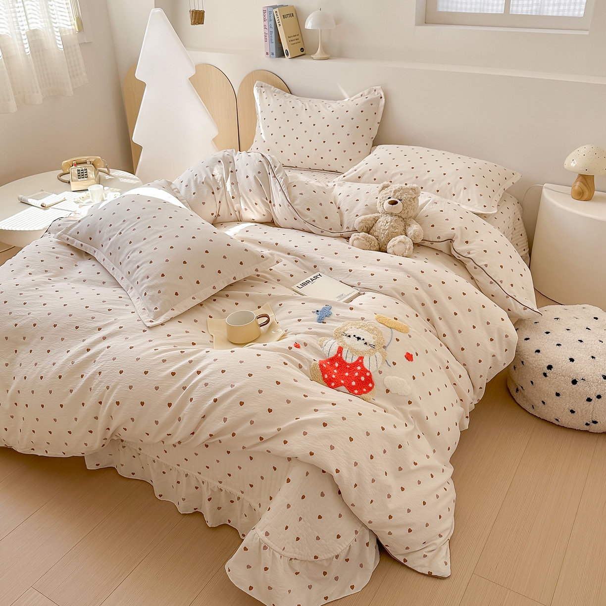 91家纺网 家纺一手货源 找家纺 元熙 2025新款木棉砂洗毛巾绣毛巾绣被芯床盖四件套 狮狮王