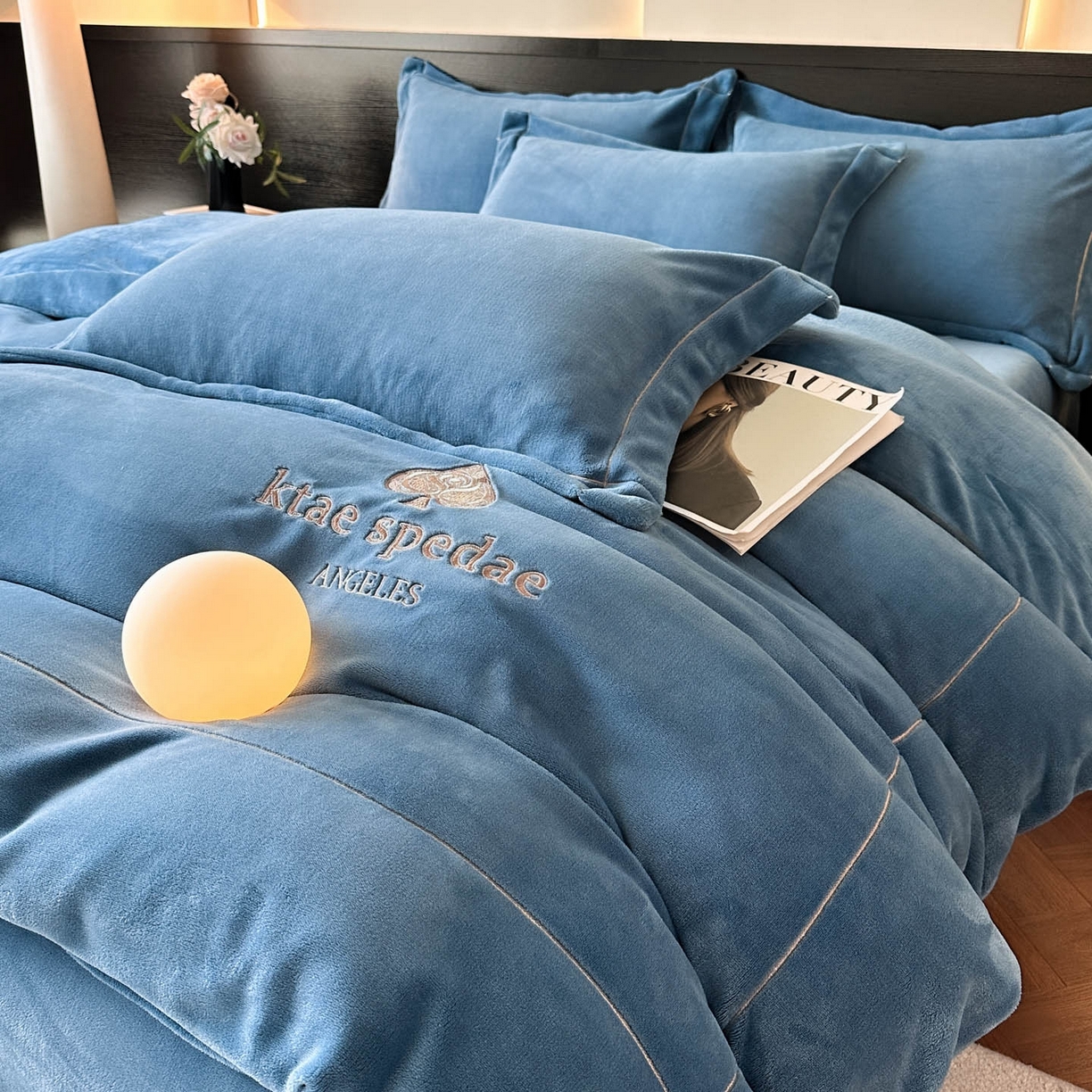 91家纺网 家纺一手货源 找家纺 （总）狂想家 2025新款刺绣牛奶绒四件套-安琪儿