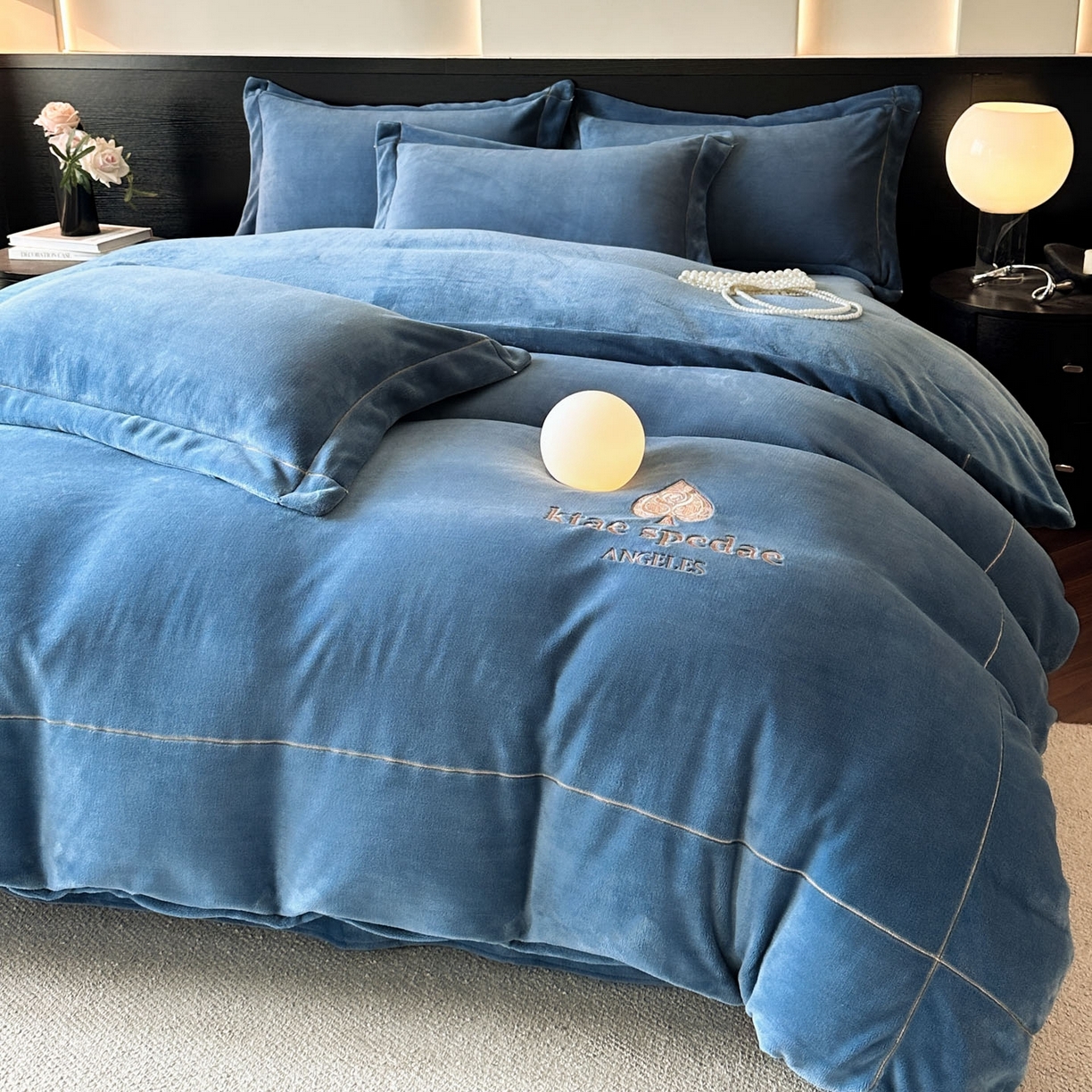 91家纺网 家纺一手货源 找家纺 （总）狂想家 2025新款刺绣牛奶绒四件套-安琪儿