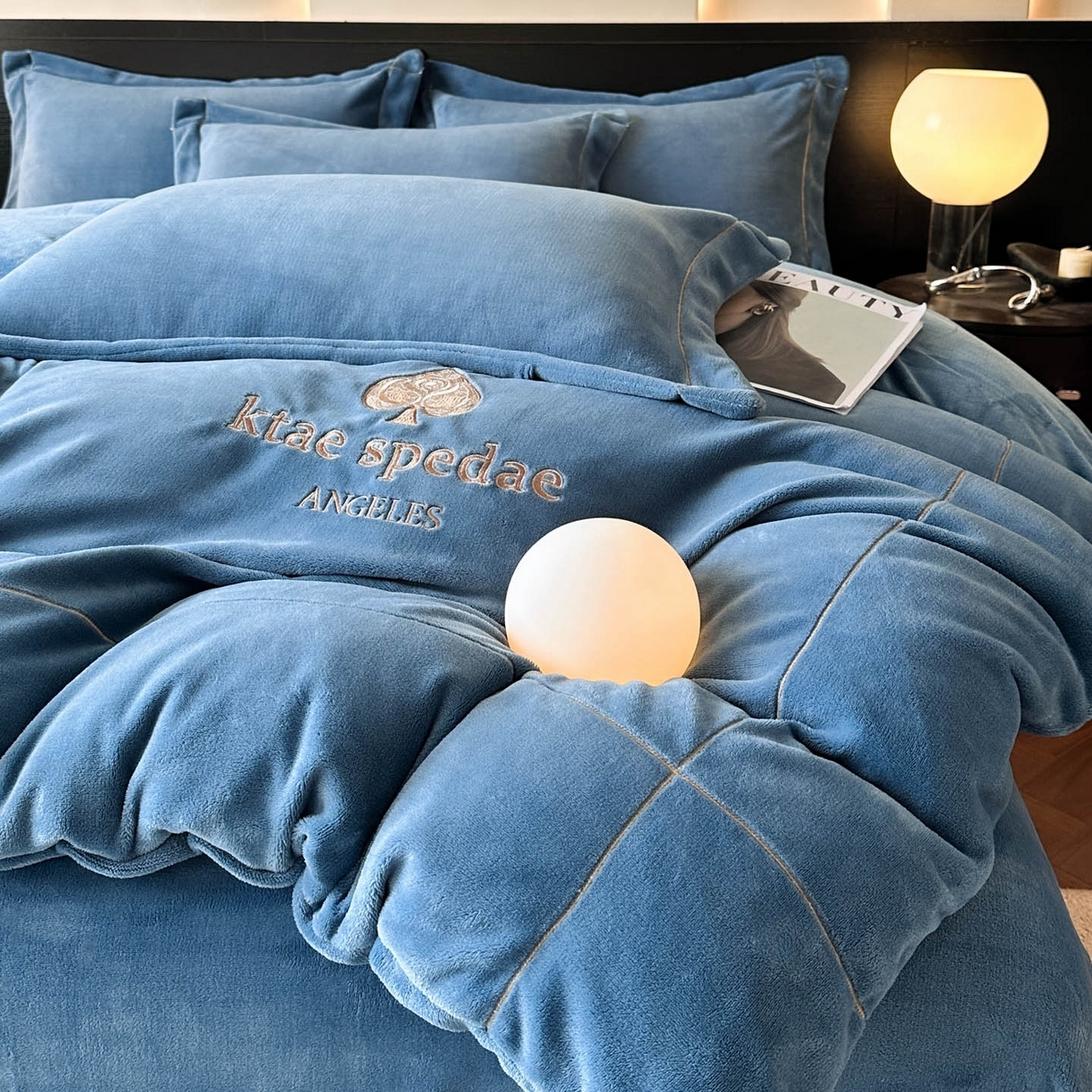 91家纺网 家纺一手货源 找家纺 （总）狂想家 2025新款刺绣牛奶绒四件套-安琪儿