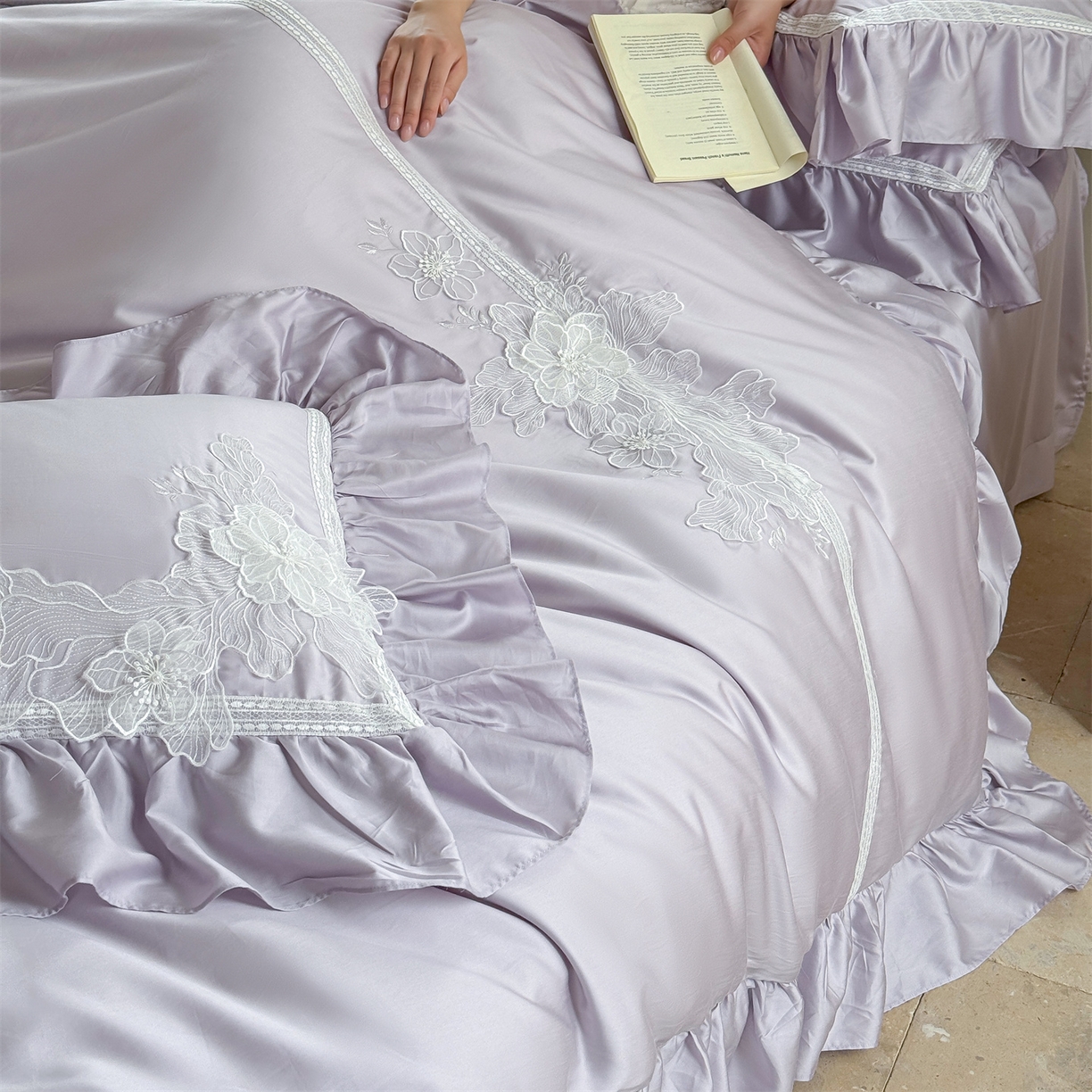 91家纺网 家纺一手货源 找家纺 （总）美娘阁 2025新款长绒棉全棉提花居家款四件套-西西里岛