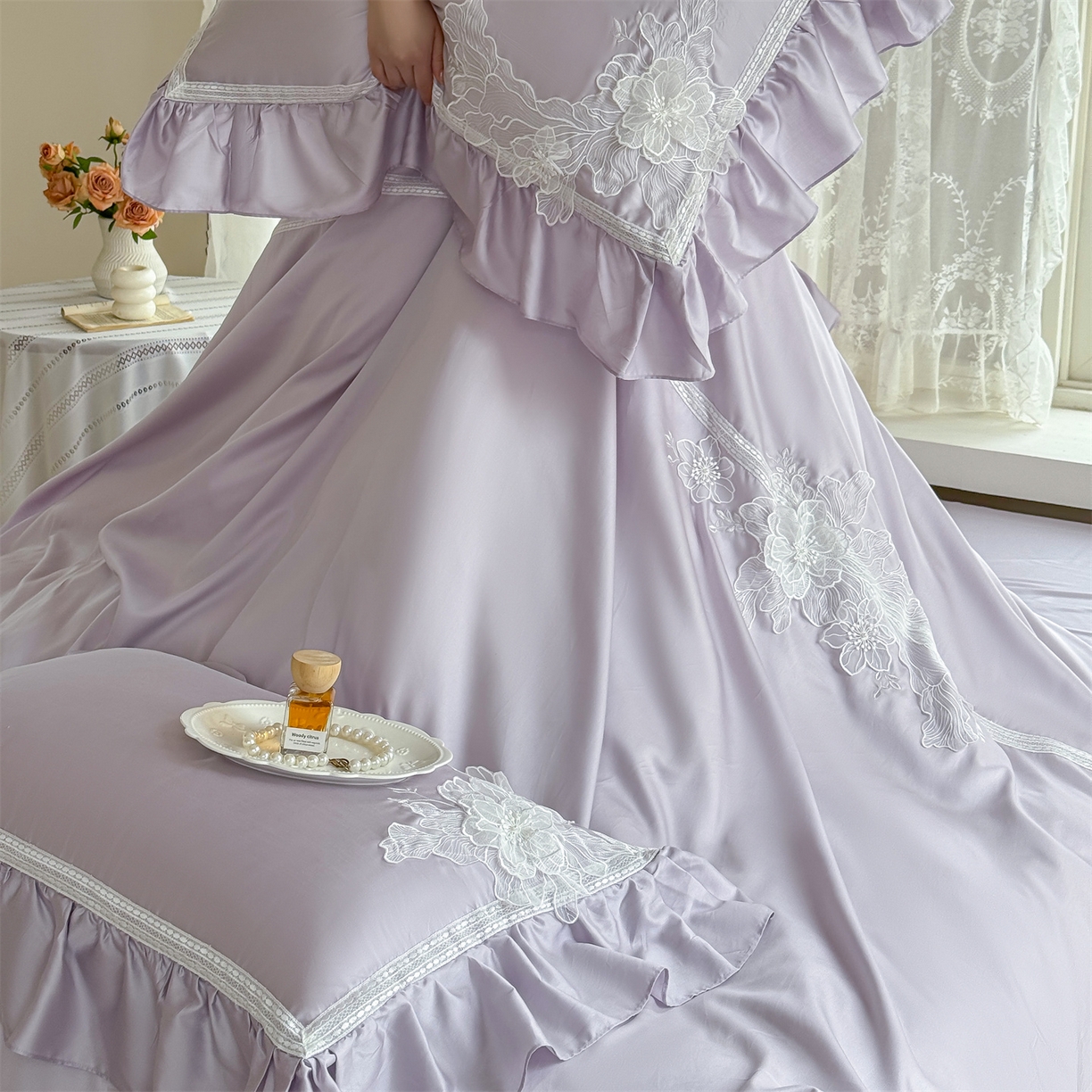 91家纺网 家纺一手货源 找家纺 （总）美娘阁 2025新款长绒棉全棉提花居家款四件套-西西里岛