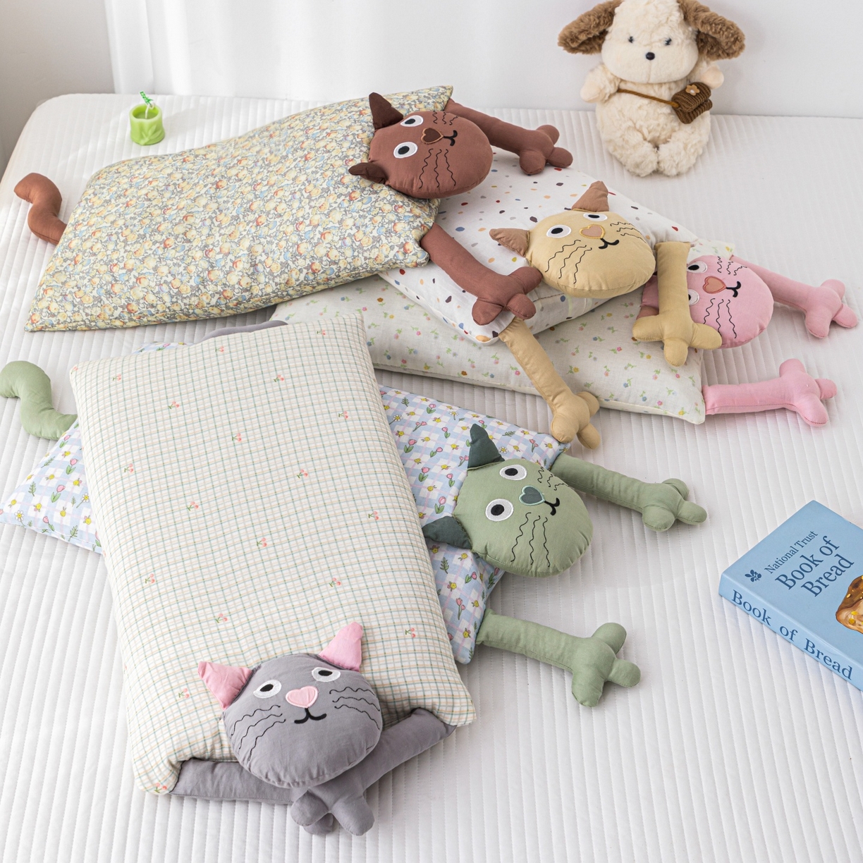 91家纺网 家纺一手货源 找家纺 （总）仁宇枕业 2025新款全棉纯棉双层纱甜荞麦枕芯卡通儿童学生成人护颈枕枕头枕芯-哇噻猫