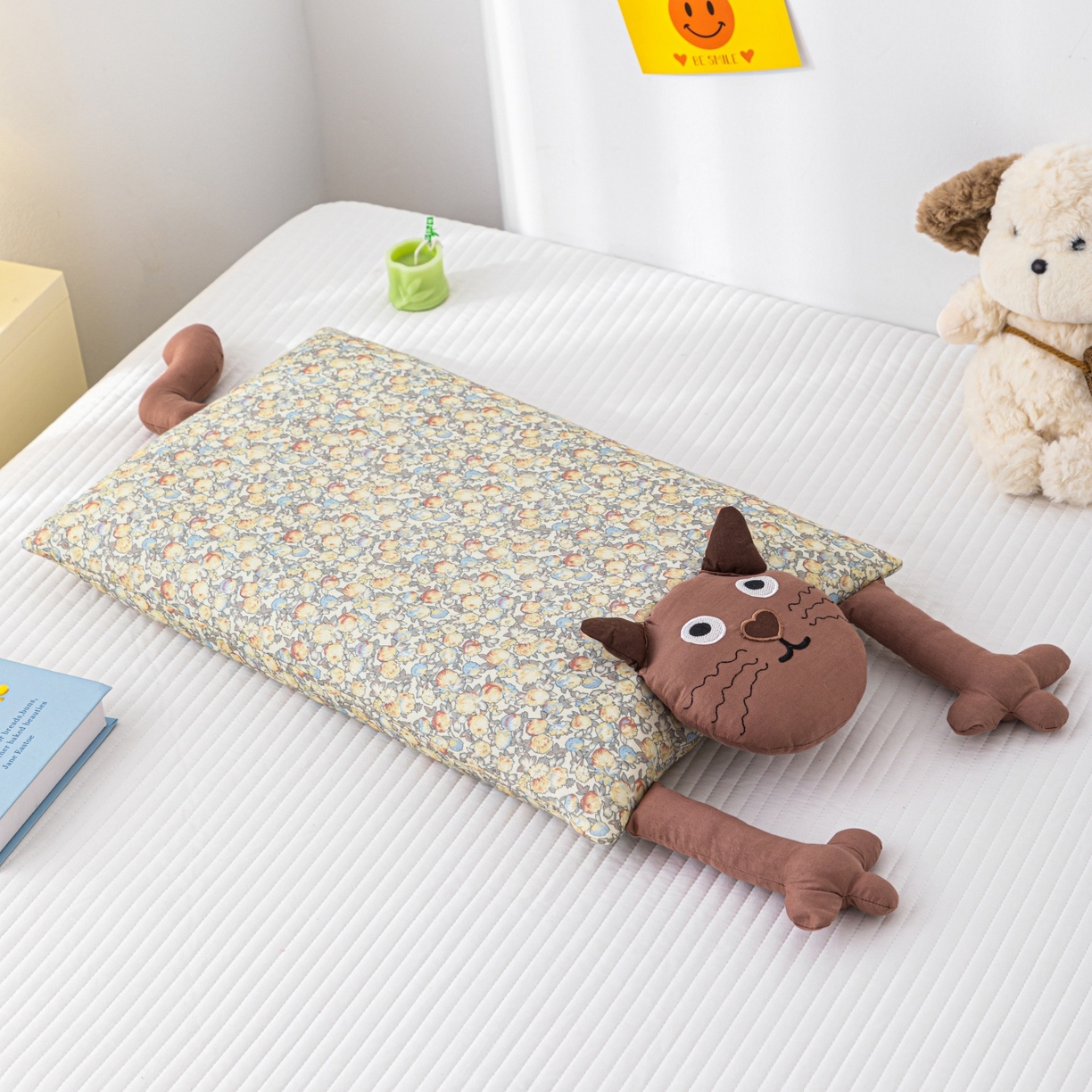 91家纺网 家纺一手货源 找家纺 （总）仁宇枕业 2025新款全棉纯棉双层纱甜荞麦枕芯卡通儿童学生成人护颈枕枕头枕芯-哇噻猫