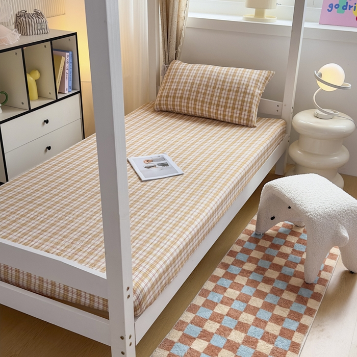 91家纺网 家纺一手货源 找家纺 丝芙妮家居（原乐视家纺） 2026新款学生季A类木棉床笠单品床笠单件单床笠 橘果酱